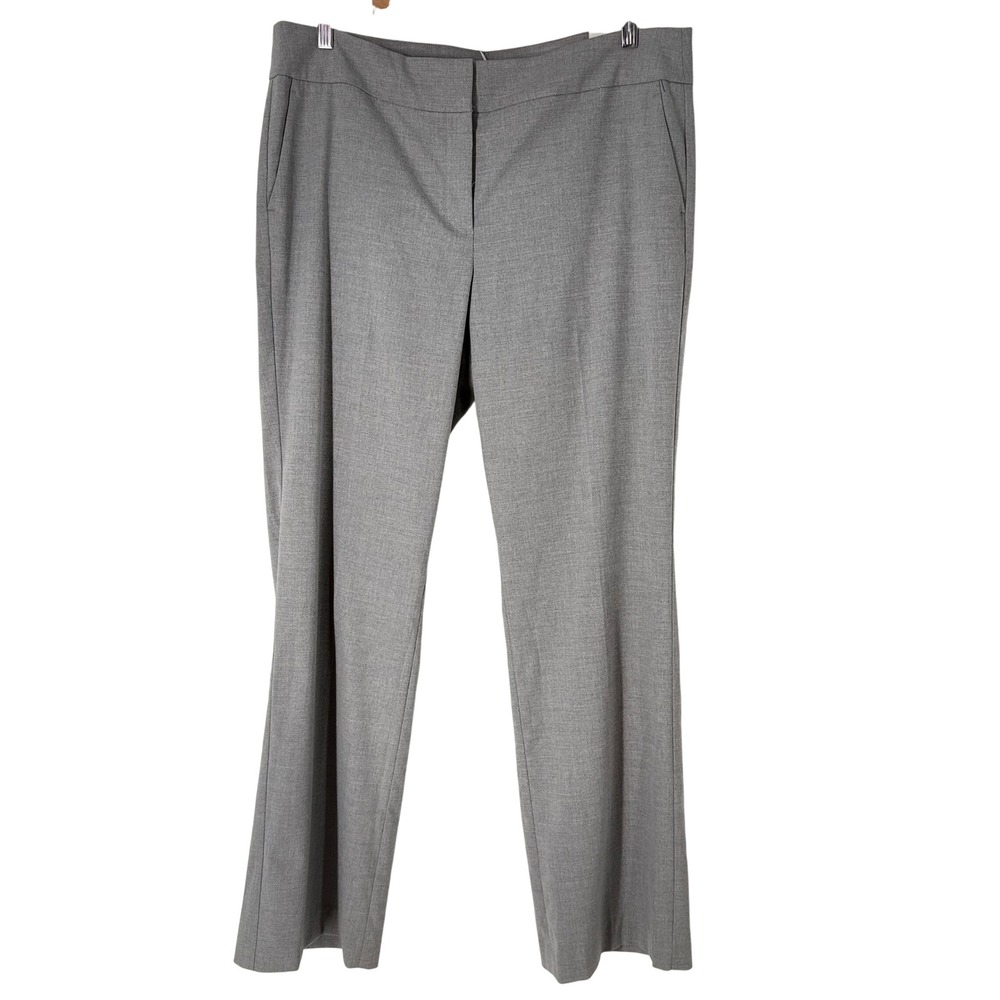 Ann Taylor The Trouser Heather Gray Mid Rise Dress Pants Size 14 Career Capsule